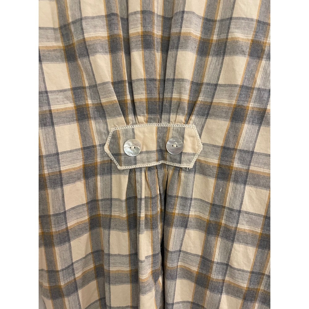 Goddess Gear Organic Fiber Clothing Boho Western Indie Gingham Plaid Dress - Picture 6 of 6